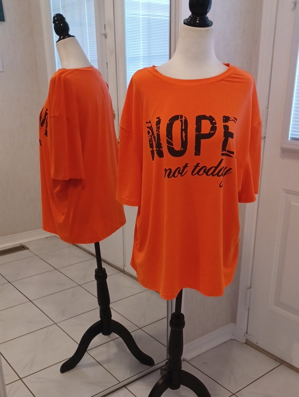 4/$60 Orange "NOPE not today" Tee Size 2XL